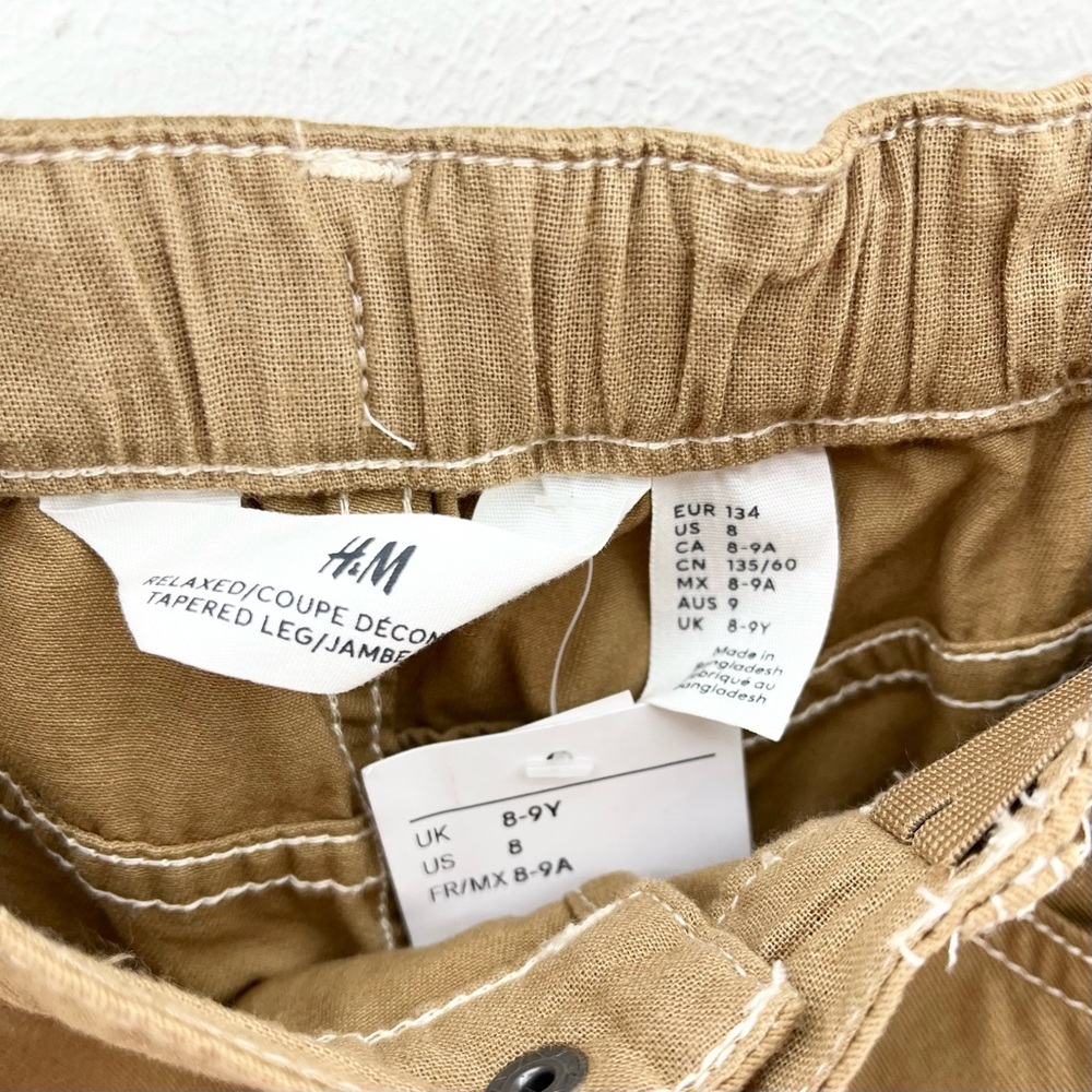 NWT Child’s H&M Relaxed Tapered Fit Khaki Trousers size 8-9 - Picture 3 of 6